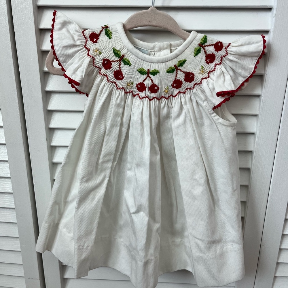 Beth Terrell Smocked Cherry Dress - 3 Months
